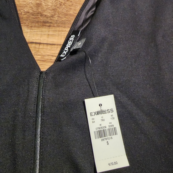 Express Black dress with leather piping. New with tags size small. - Picture 4 of 6